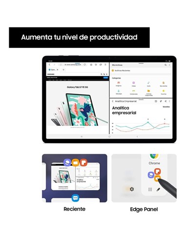 TABLET SAMSUNG 12.4 TAB S7 FE 6GB/128GB ANDROID BLACK + S-PEN