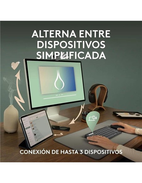 TECLADO LOGITECH PEBBLE KEYS 2 K380S TKL WIRELESS BLACK