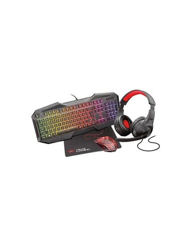 TECLADO + RATON + AURICULARES + ALFOMBRILLA TRUST GAMING GXT1180RW BUNDLE