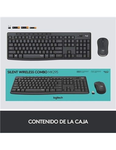 TECLADO + RATON LOGITECH MK295 WIRELESS SILENT...