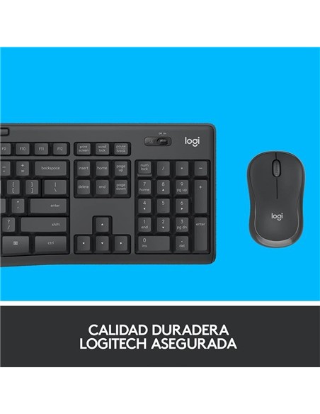 TECLADO + RATON LOGITECH MK295 WIRELESS SILENT GRAFITO