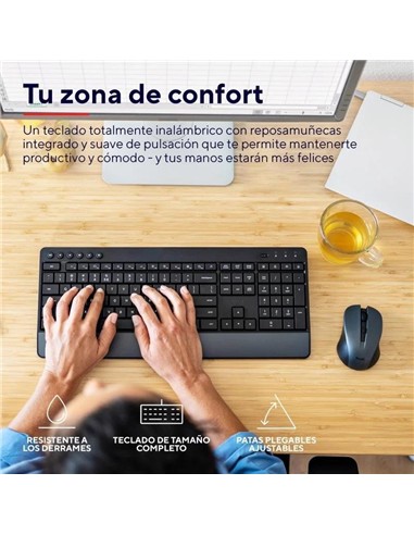 TECLADO + RATON TRUST TREZO WIRELESS BLACK ECO
