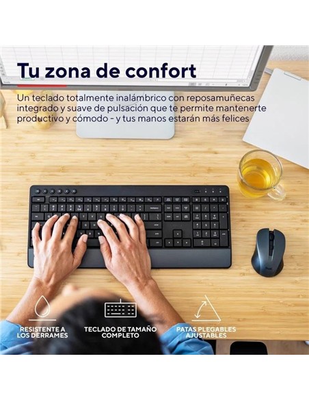 TECLADO + RATON TRUST TREZO WIRELESS BLACK ECO