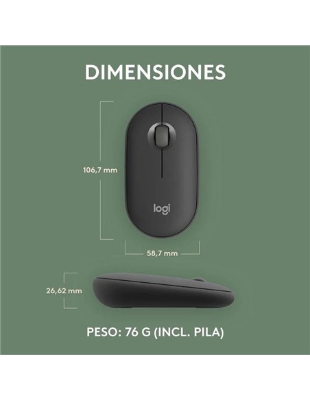 RATON LOGITECH PEBBLE 2 M350S WIRELESS BLACK