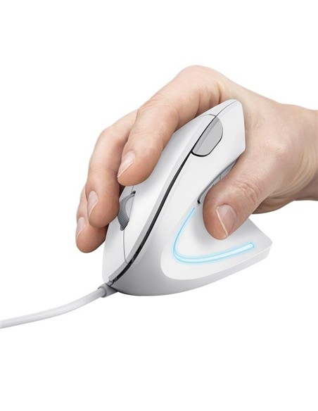 RATON TRUST VERTO USB ERGONOMIC WHITE