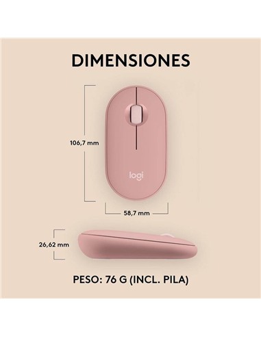RATON LOGITECH PEBBLE 2 M350S WIRELESS ROSE