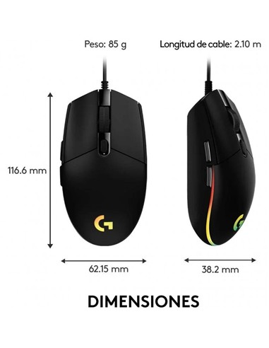 RATON LOGITECH G203 LIGHTSYNC RGB USB BLACK