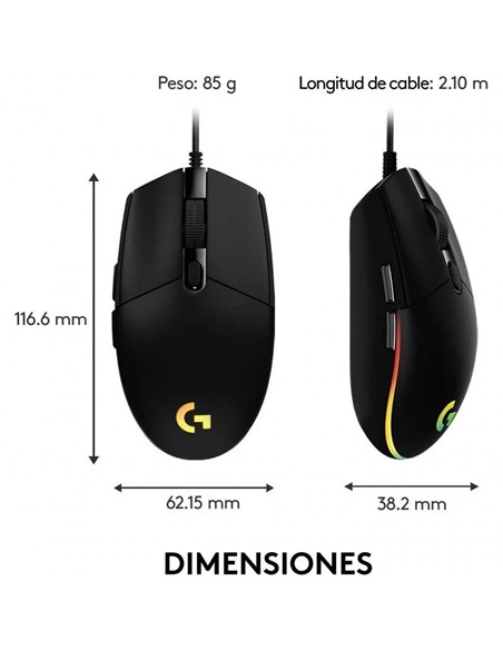 RATON LOGITECH G203 LIGHTSYNC RGB USB BLACK