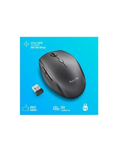 RATON NGS BEE BLACK ERGONOMICO WIRELESS SILENT...