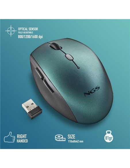 RATON NGS BEE BLUE ERGONOMICO WIRELESS SILENT BLUE