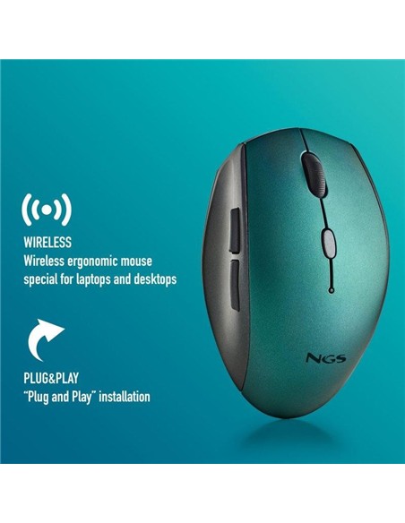 RATON NGS BEE BLUE ERGONOMICO WIRELESS SILENT BLUE