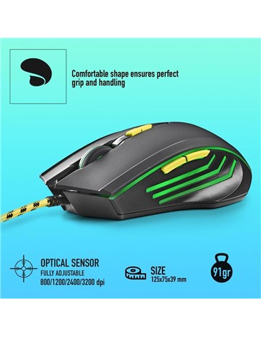 RATON NGS GAMING 6 BOTONES USB RGB BLACK