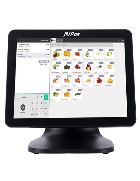 TPV AVPOS K5000 ALUMINIO 15 TACTIL J6412/8GB/SSD128GB/2ªPANT 3YR GARANTIA