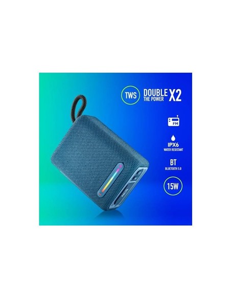 ALTAVOCES NGS ROLLER FURIA RGB PORTATIL WATERPROOF IPX6/BT/USB/AUX BLUE