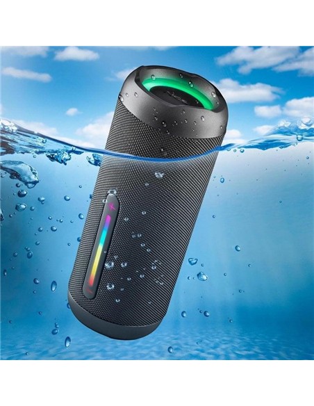 ALTAVOCES NGS ROLLER FURIA 2 RGB PORTATIL WATERPROOF IPX7/BT/USB/AUX BLACK