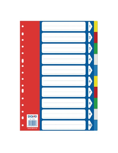 SEPARADOR FOLIO 10 POSICIONES DOHE/GRAFOPLAST.