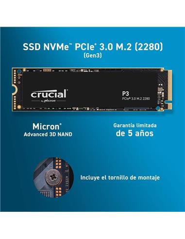 DISCO DURO SSD CRUCIAL P3 1TB M.2 NVME PCIE 3.0