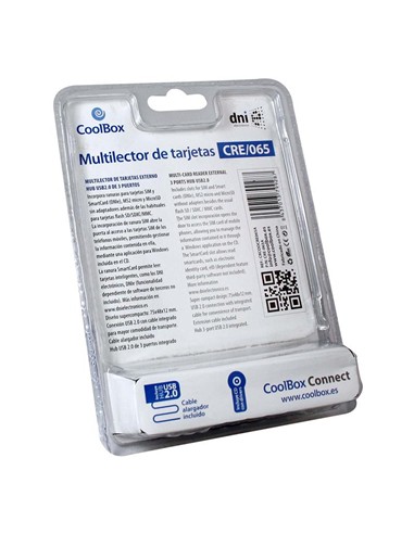 LECTOR DE TARJETAS COOLBOX SIM + DNIE + HUB USB