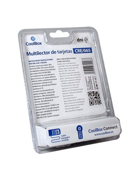 LECTOR DE TARJETAS COOLBOX SIM + DNIE + HUB USB