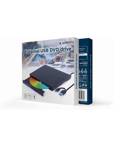 REGRABADORA EXTERNA DVD GEMBIRD DUAL USB 3.1 +...