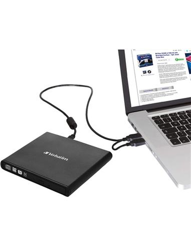 REGRABADORA EXTERNA DVD VERBATIM DUAL USB BLACK