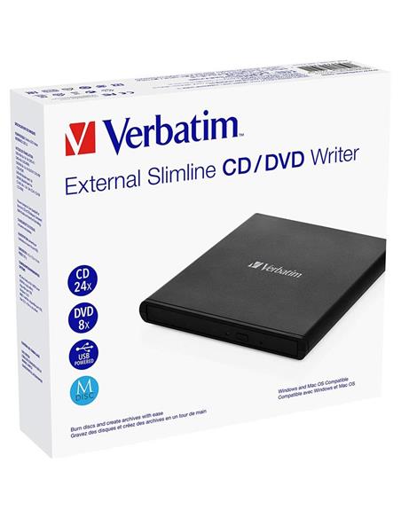 REGRABADORA EXTERNA DVD VERBATIM DUAL USB BLACK