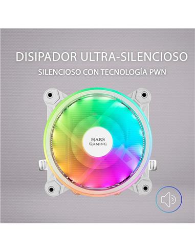 VENTILADOR DISIPADOR MARS GAMING CPU 120MM ARGB INTEL/AMD WHITE