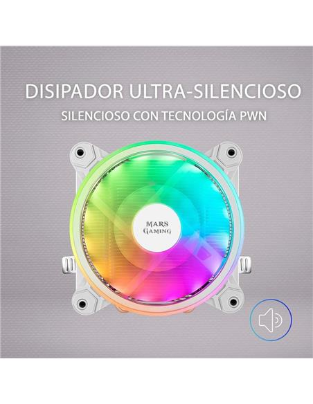 VENTILADOR DISIPADOR MARS GAMING CPU 120MM ARGB INTEL/AMD WHITE