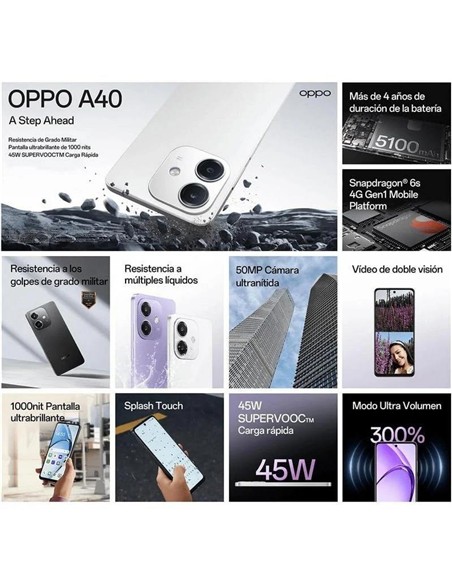 SMARTPHONE OPPO A40 6.72 4GB/128GB/50MPX/NFC/4G PURPLE