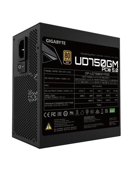 FUENTE DE ALIMENTACION GIGABYTE UD 750W PG5  80+ MODULAR ATX GOLD