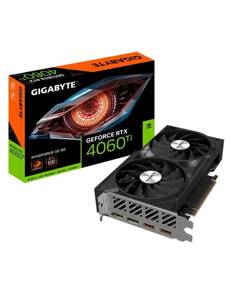 TARJETA DE VIDEO NVIDIA GIGABYTE RTX4060TI WINDFORCE OC 8GB GDRR6