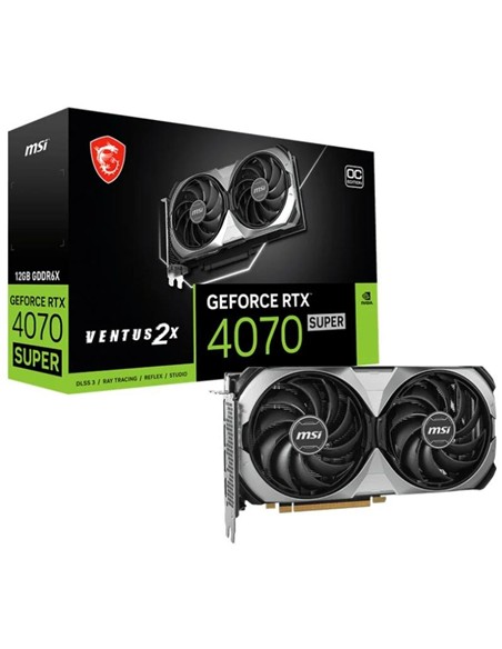 TARJETA DE VIDEO MSI RTX4070 SUPER VENTUS 2X OC 12GB GDDR6X PCI 4.0