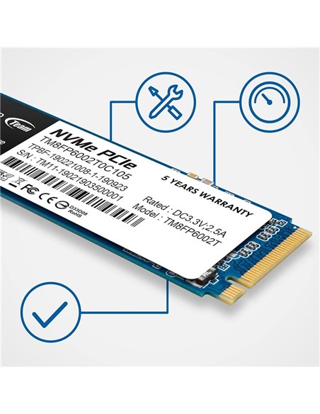 DISCO DURO SSD TEAMGROUP 1TB NVME M2 2280 PCIE 3.0