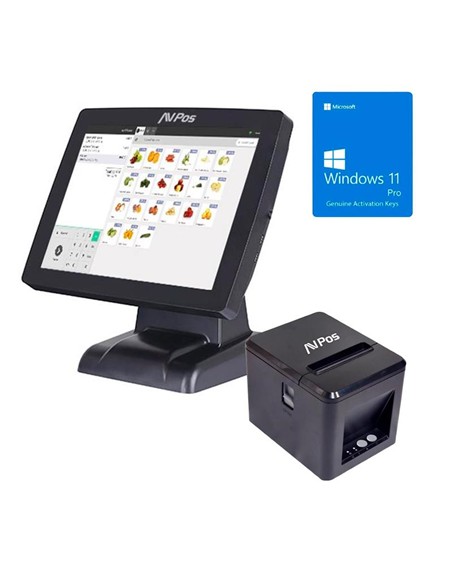 PACK TPV AVPOS K3000B I3 15 TACTIL 8GB/128GB/W11P + TC40 USB/LAN 3Y GAR