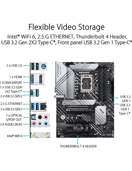 PLACA BASE ASUS PRIME Z690-P WIFI DDR4 HDMI + DP