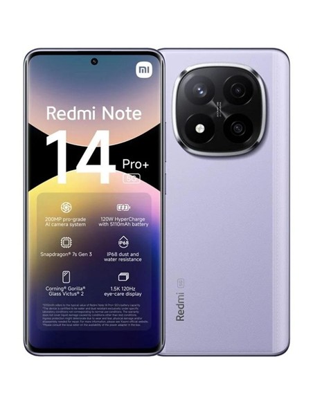 SMARTPHONE XIAOMI REDMI NOTE 14 PRO+ 6.67 8GB/256GB/200MP/NFC/5G PURPLE