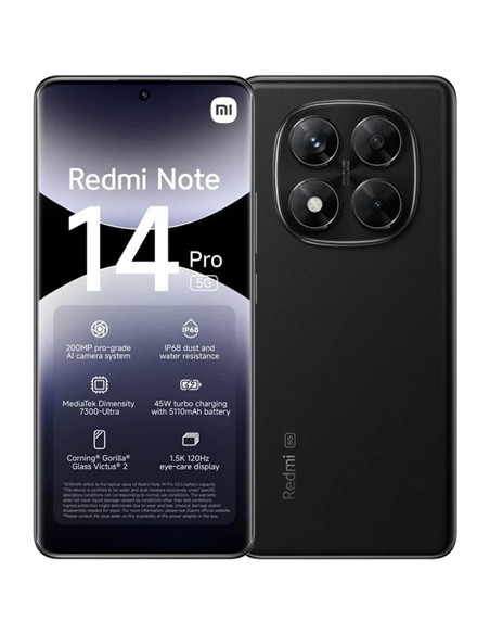 SMARTPHONE XIAOMI REDMI NOTE 14 PRO 6.67 12GB/512GB/200MP/NFC/5G BLACK
