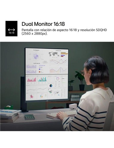 MONITOR LG DUAL UP ERGO 27.6 IPS HDMI...