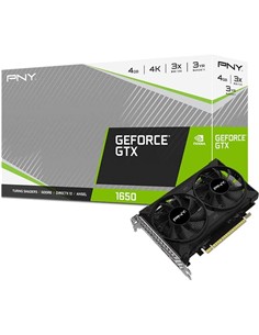 TARJETA DE VIDEO PNY GTX1650 4GB DDR6 DUAL FAN CUDA 896 DP + HDMI + DVI