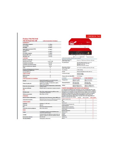 FIREWALL WATCHGUARD FIREBOX T45-POE NFR 1YR...
