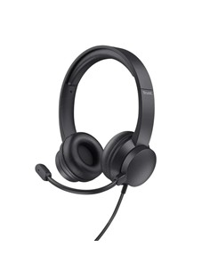 AURICULARES + MICROFONO TRUST HS-201 HEADSET USB BLACK