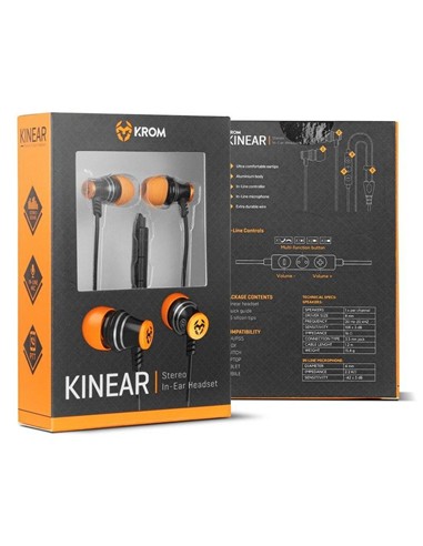 AURICULARES + MICROFONO KROM KINEAR IN EAR AUX...