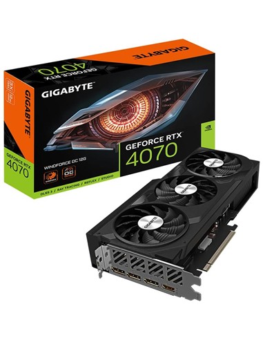 TARJETA DE VIDEO NVIDIA GIGABYTE RTX4070 12GB WINDFORCE OC GDRR6 PCIE