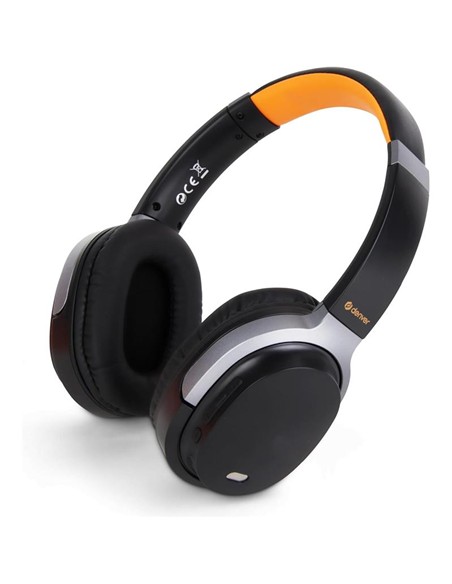 AURICULARES + MICROFONO DENVER BTN-210 HEADSET BLUETOOTH ANC BLACK/ORANGE