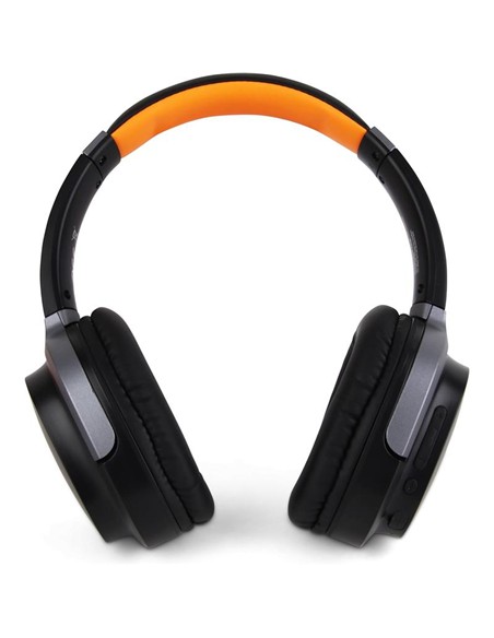 AURICULARES + MICROFONO DENVER BTN-210 HEADSET BLUETOOTH ANC BLACK/ORANGE