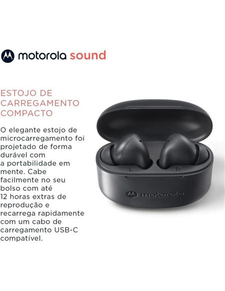 AURICULARES MOTOROLA MOTO BUDS 065 IN EAR ANC BLUETOOTH 5.3 BLACK