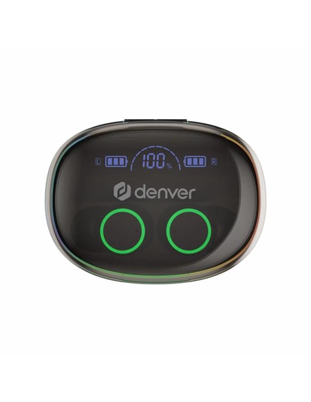 AURICULARES DENVER TWE-55B BLUETOOTH WIRELESS RGB BLACK