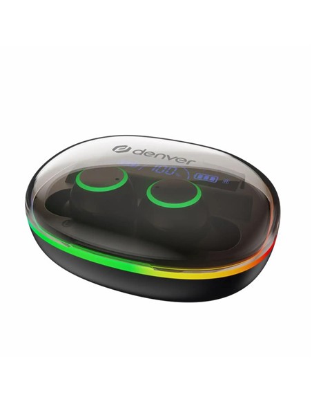 AURICULARES DENVER TWE-55B BLUETOOTH WIRELESS RGB BLACK