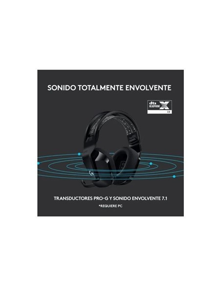AURICULARES + MICROFONO LOGITECH GAMING G733 RGB WIRELESS BLACK