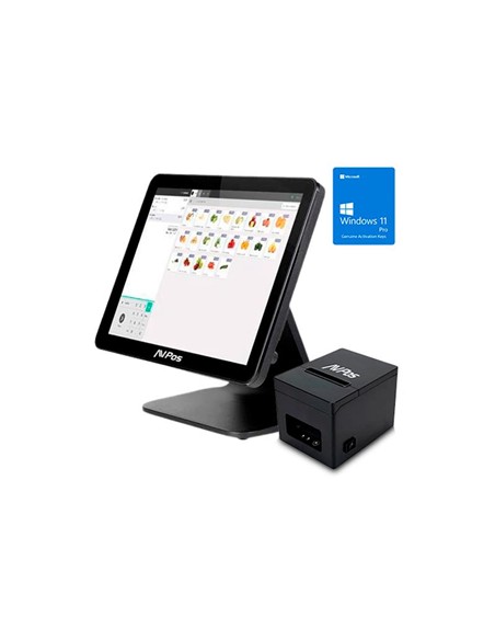 PACK TPV AVPOS K4000 15 TACTIL N100/8GB/SSD128/W11P + TC21 USB/LAN